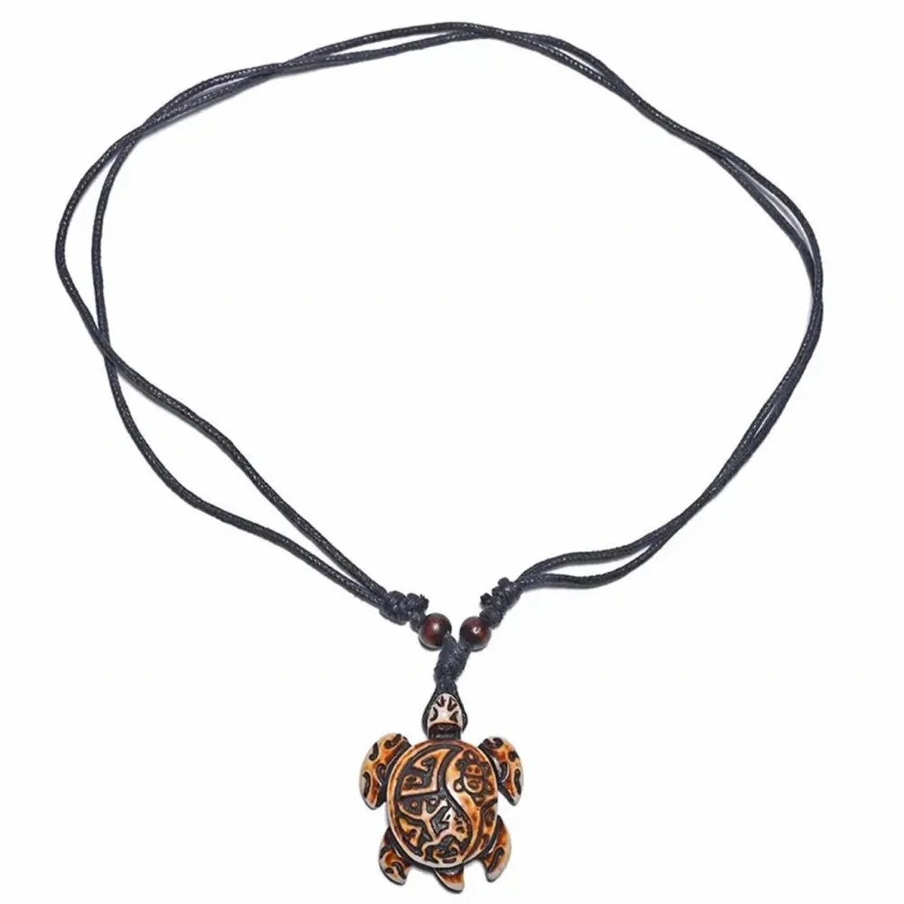 ⭐️ 5 for $25 Sea Turtle Nautical Necklace Adjustable Resin Pendant Wax Cord